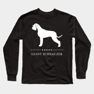 Giant Schnauzer Dog White Silhouette Long Sleeve T-Shirt